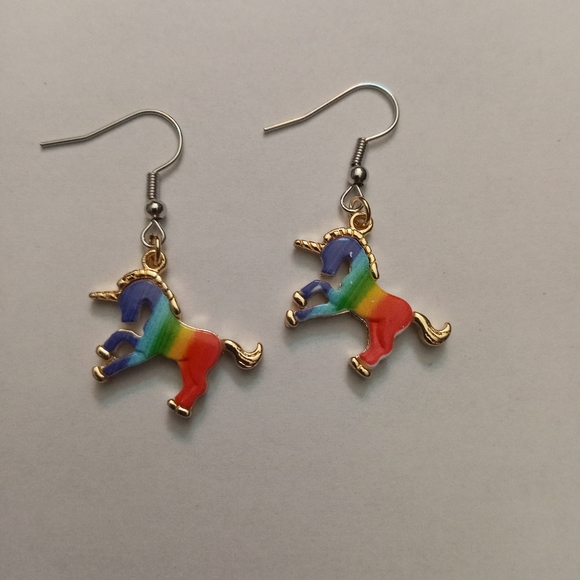 New unicorn rainbow pride earrings Handmade - Picture 5 of 5
